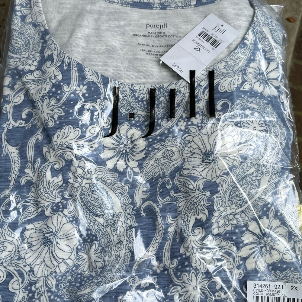 J Jill Floral Blue and White Dress - Picture 4 of 6